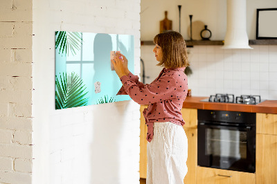 Pizarra magnética de pared con rotulador Póster verde para fotos y notas