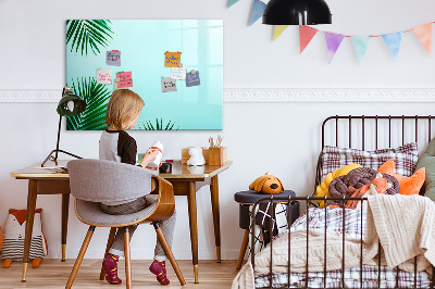 Pizarra magnética de pared con rotulador Póster verde para fotos y notas