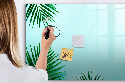Pizarra magnética de pared con rotulador Póster verde para fotos y notas