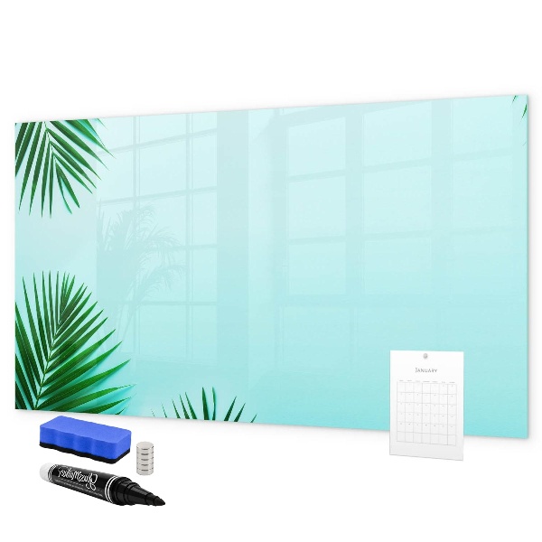 Pizarra magnética de pared con rotulador Póster verde para fotos y notas