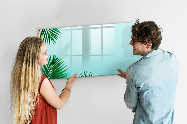 Pizarra magnética de pared con rotulador Póster verde para fotos y notas
