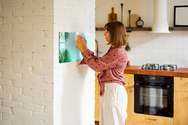 Pizarra magnética de pared con rotulador Póster verde para fotos y notas