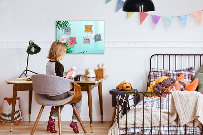 Pizarra magnética de pared con rotulador Póster verde para fotos y notas