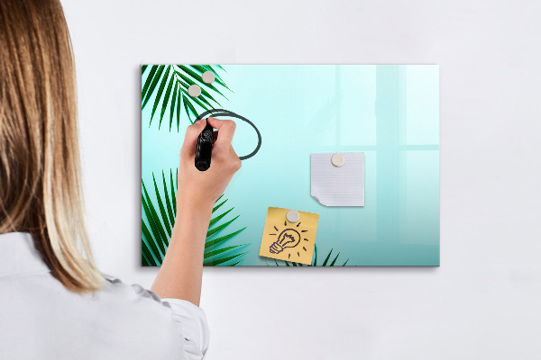 Pizarra magnética de pared con rotulador Póster verde para fotos y notas