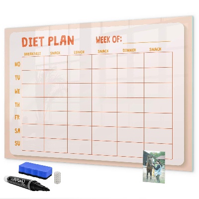 Pizarra magnética de pared con rotulador Plan de alimentación para toda la semana