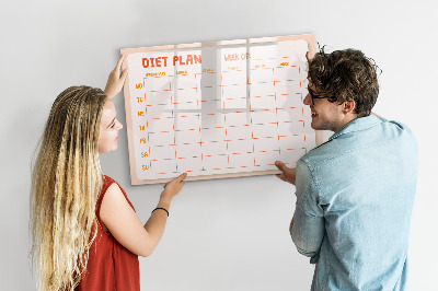 Pizarra magnética de pared con rotulador Plan de alimentación para toda la semana