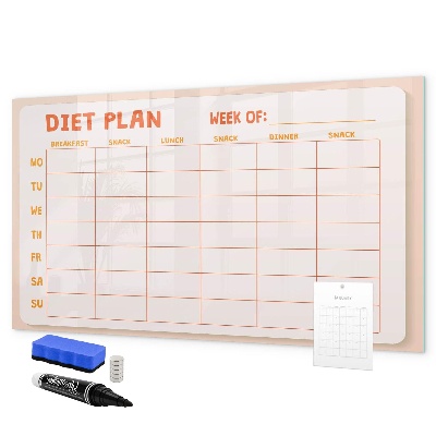 Pizarra magnética de pared con rotulador Plan de alimentación para toda la semana