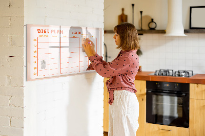 Pizarra magnética de pared con rotulador Plan de alimentación para toda la semana