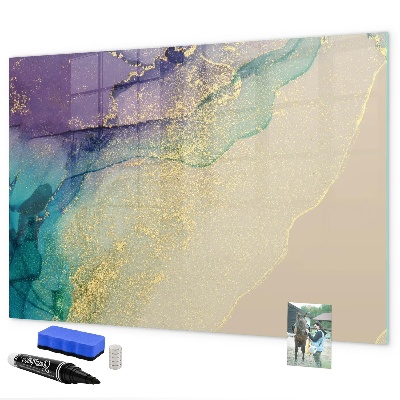 Pizarra magnética de pared con rotulador Un tablero colorido para notas y fotos.
