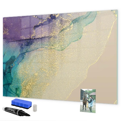 Pizarra magnética de pared con rotulador Un tablero colorido para notas y fotos.