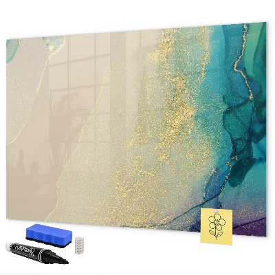 Pizarra borrable de cristal con imanes Un elegante tablero para notas y fotos.