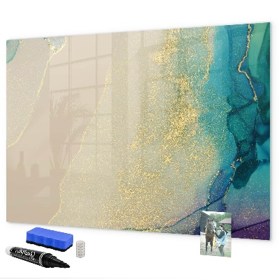 Pizarra borrable de cristal con imanes Un elegante tablero para notas y fotos.