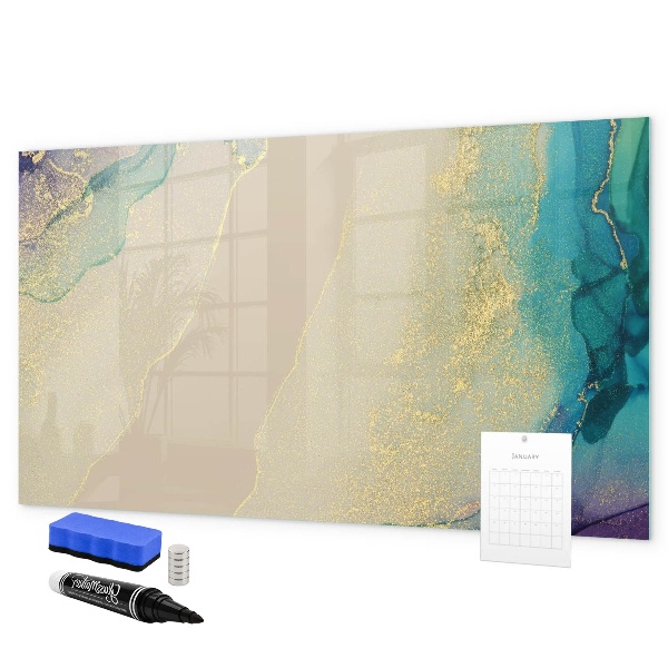 Pizarra borrable de cristal con imanes Un elegante tablero para notas y fotos.