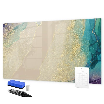 Pizarra borrable de cristal con imanes Un elegante tablero para notas y fotos.