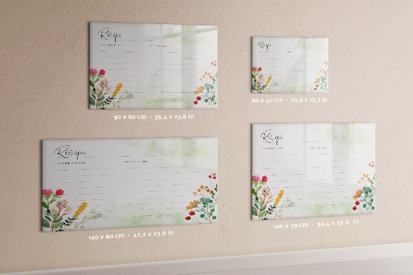 Pizarra magnética de pared con rotulador Un tablero creativo para recetas y recuerdos.