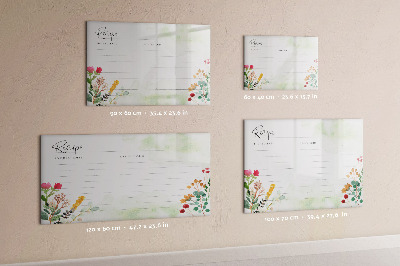 Pizarra magnética de pared con rotulador Un tablero creativo para recetas y recuerdos.