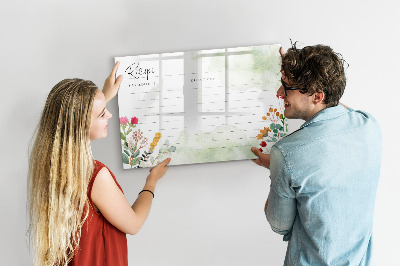 Pizarra magnética de pared con rotulador Un tablero creativo para recetas y recuerdos.