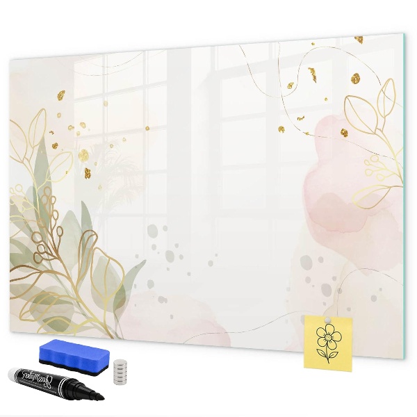 Pizarra borrable de cristal con imanes Un elegante tablero para presentar fotos.