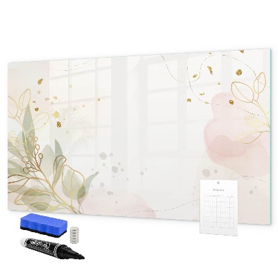 Pizarra borrable de cristal con imanes Un elegante tablero para presentar fotos.