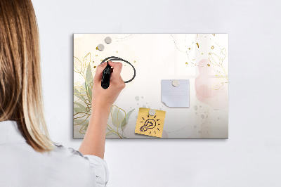 Pizarra borrable de cristal con imanes Un elegante tablero para presentar fotos.