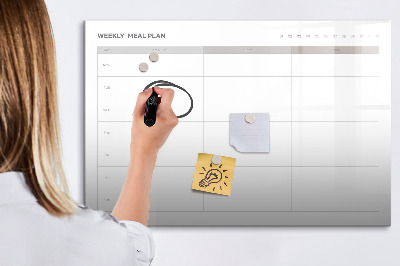 Pizarra magnética de pared con rotulador Plan de comidas para la semana
