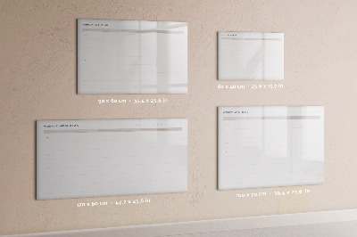 Pizarra magnética de pared con rotulador Plan de comidas para la semana