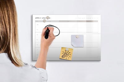 Pizarra magnética de pared con rotulador Plan de comidas para la semana