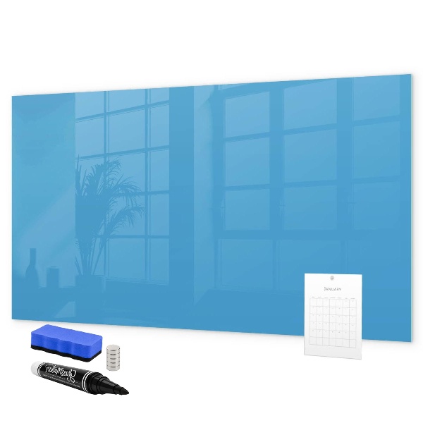 Pizarra magnética de pared con rotulador Un tablero colorido para notas y fotos.
