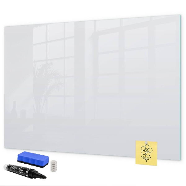 Pizarra borrable de cristal con imanes Un práctico tablero para notas y fotos.