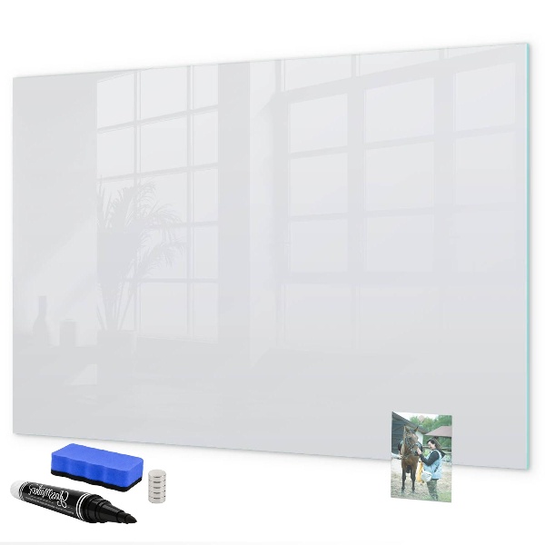 Pizarra borrable de cristal con imanes Un práctico tablero para notas y fotos.