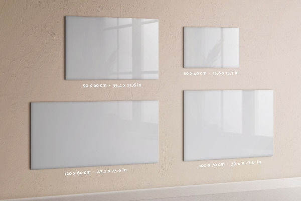 Pizarra borrable de cristal con imanes Un práctico tablero para notas y fotos.
