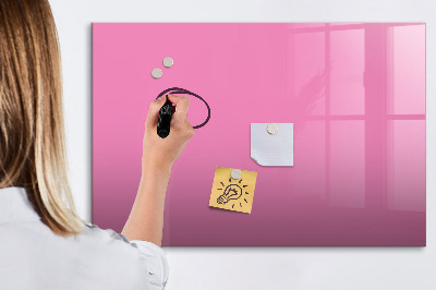 Pizarra borrable de cristal con imanes Tablero rosa para notas y fotos