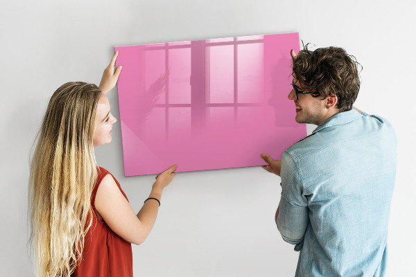 Pizarra borrable de cristal con imanes Tablero rosa para notas y fotos
