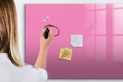 Pizarra borrable de cristal con imanes Tablero rosa para notas y fotos