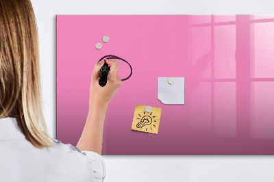 Pizarra borrable de cristal con imanes Tablero rosa para notas y fotos