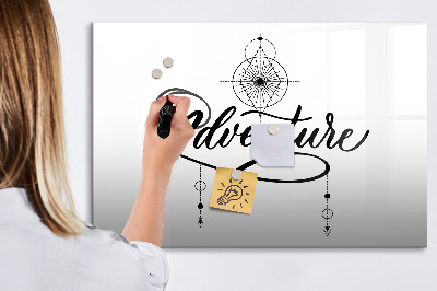 Pizarra magnética de pared con rotulador Tablero moderno para fotos y notas.