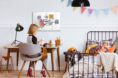 Pizarra magnética de pared con rotulador Tablero moderno para fotos y notas.