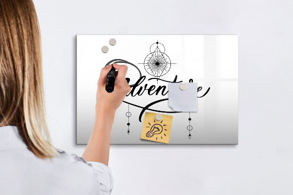 Pizarra magnética de pared con rotulador Tablero moderno para fotos y notas.