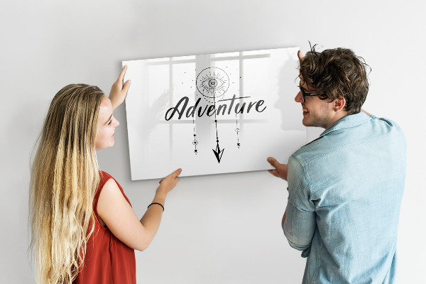 Pizarra borrable de cristal con imanes Tablero creativo para presentar recuerdos