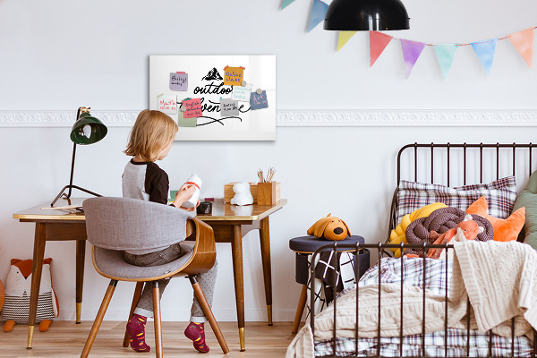 Pizarra borrable de cristal con imanes Un tablero para notas y fotos creativas