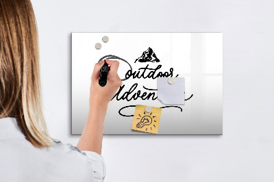 Pizarra borrable de cristal con imanes Un tablero para notas y fotos creativas