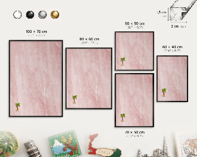 Pizarra magnética para colección de imanes con marco negro Textura rosa