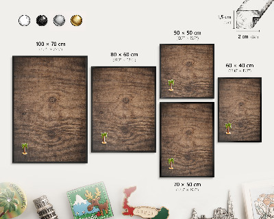 Pizarra magnética para colección de imanes con marco negro Textura de madera