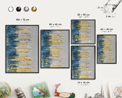 Pizarra magnética para colección de imanes con marco negro Bosque abstracto