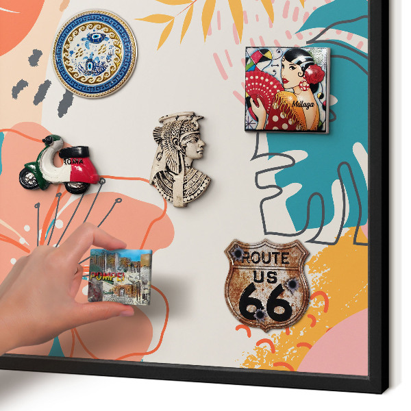 Tablero magnético impreso con marco en color negro Naturaleza moderna