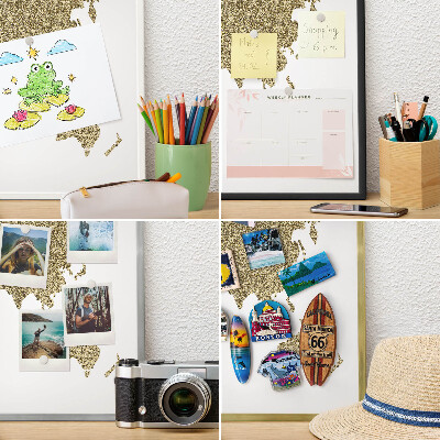 Pizarra magnética para colección de imanes con marco negro Mapa del mundo