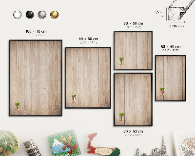 Pizarra magnética para colección de imanes con marco negro Tablas de madera