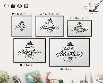 Tablero magnético impreso con marco en color negro El viaje del descubrimiento