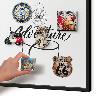 Tablero magnético impreso con marco en color negro Aventura tipográfica