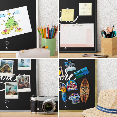 Pizarra magnética para colección de imanes con marco negro Inspiración para viajar
